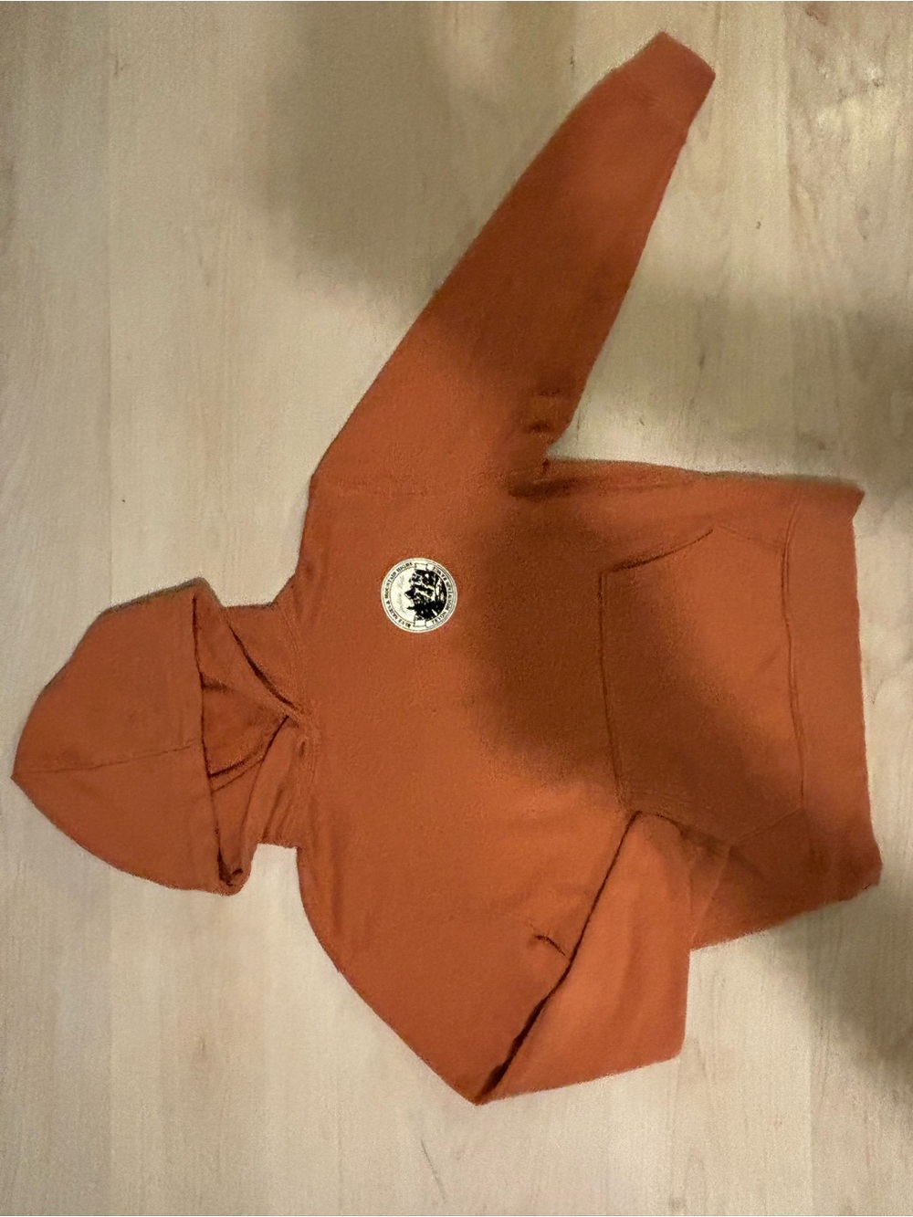 Kids Rust Orange Hoodie with Logo Patch
